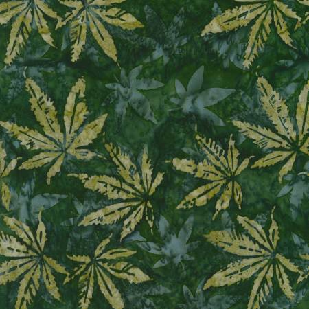Robert Kaufman Marijuana Leaves, Moss Artisan Batik, Little Turtle Cottage