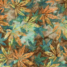 Load image into Gallery viewer, Robert Kaufman Marijuana Leaves, Natural Artisan Batik, Little Turtle Cottage
