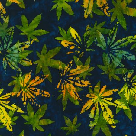 Robert Kaufman Marijuana Leaves, Navy Artisan Batik, Little Turtle Cottage