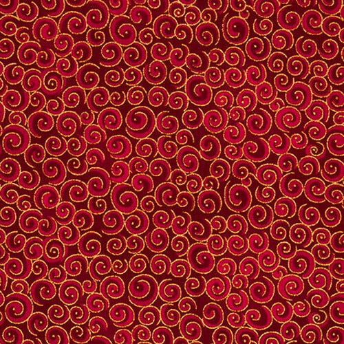 Blank Quilting Spirals Metallic Red - Little Turtle Cottage