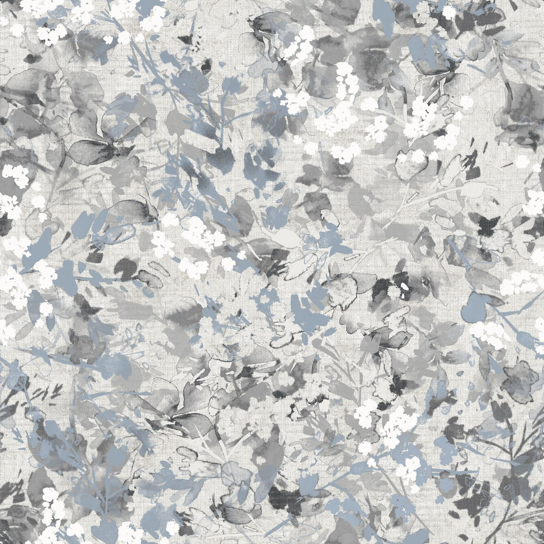 Studio E Equanimity Large Floral Texture Gray Salt Digital 5908-91 - Little Turtle Cottage