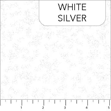 Northcott Radiance Shimmer Metallic White/Silver 9050M-100 - Little Turtle Cottage