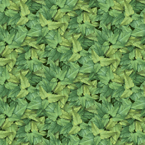 Tina's Garden Packed Tonal Leaves Green by Clothworks Y3681-21 - Little Turtle Cottage