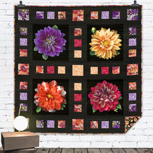 Load image into Gallery viewer, Tina&#39;s Garden Digital Purple Dahlias by Clothworks Y3678-27, by the Yard
